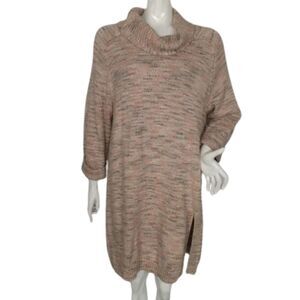 J.Jill Sweater Dress, XL, Space Dye, Cowl neck, Long sleeves, High vent Washable